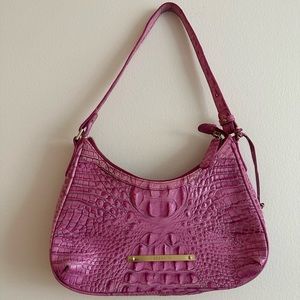 BRAHMIN pink leather mini shoulder bag